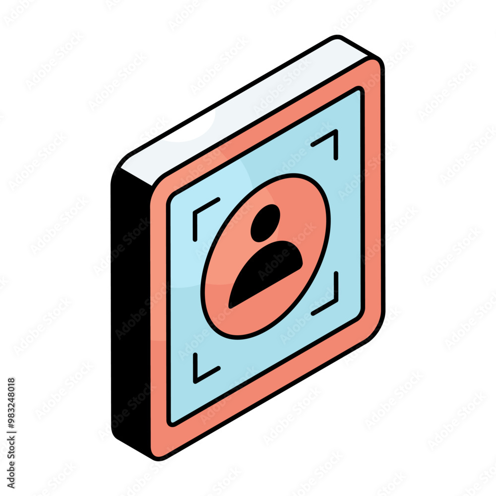 A trendy design icon of user scan A trendy design icon of user scan