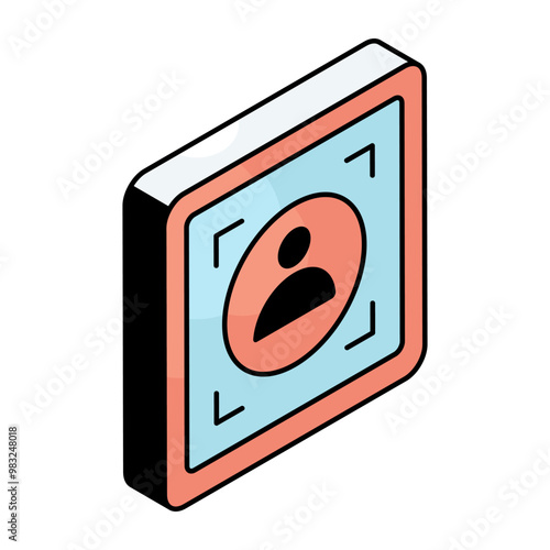 A trendy design icon of user scan