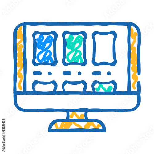 choosing online book doodle icon sketch vector. choosing online book sign. isolated symbol illustration