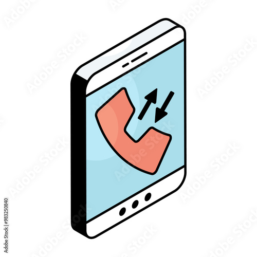 A colored design icon of call diversion