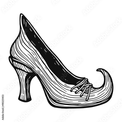 Witch’s heel shoe Halloween sketch