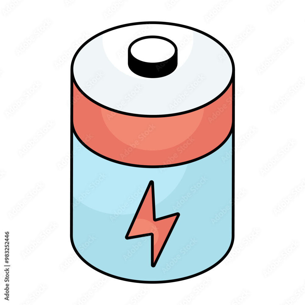 An icon design of battery cell An icon design of battery cell