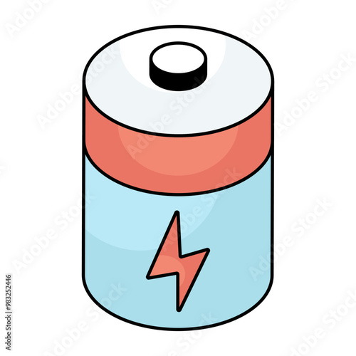 An icon design of battery cell