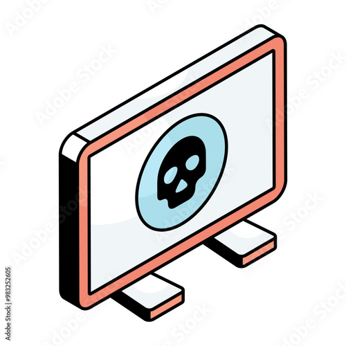 A trendy design icon of system hacking
