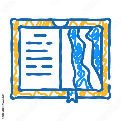 torn pages book doodle icon sketch vector. torn pages book sign. isolated symbol illustration