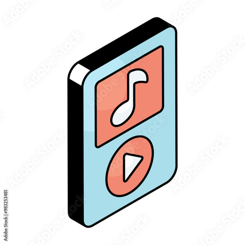 A trendy design icon of mp3 player
