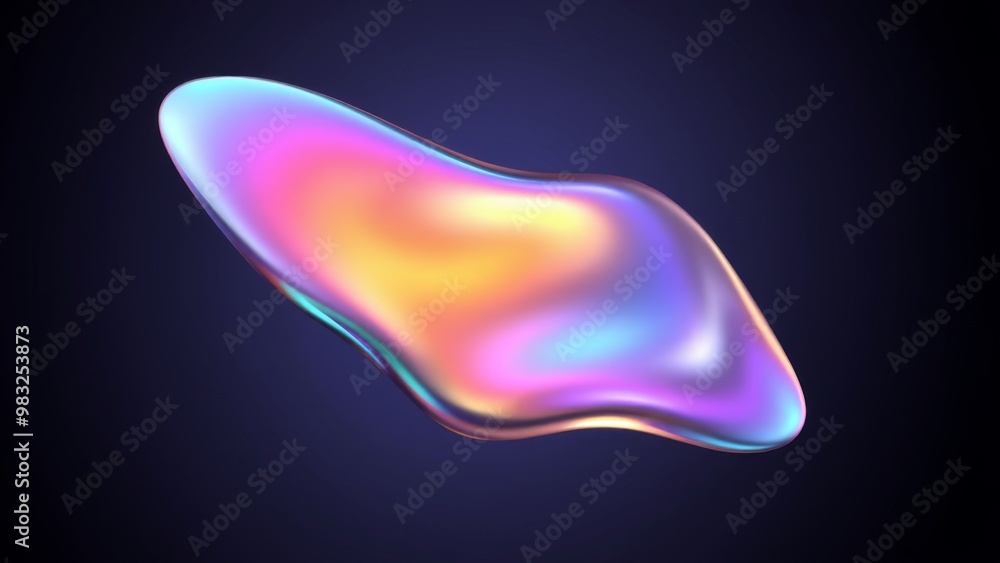 Abstract liquid shape of holographic metal. Abstract liquid shape of holographic metal.