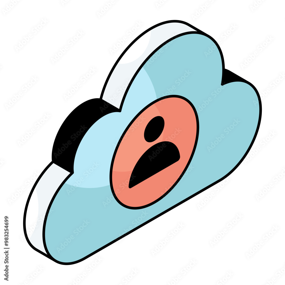 Modern design icon of cloud user Modern design icon of cloud user