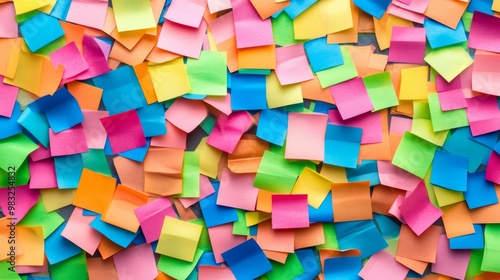 The collection contains colorful sticky notes in a variety of shapes and colors. This makes a great place for brainstorming ideas and planning creatively in an active environment.