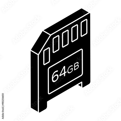 A beautiful design icon of memory card