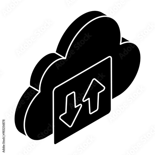 An icon design icon of cloud data transfer