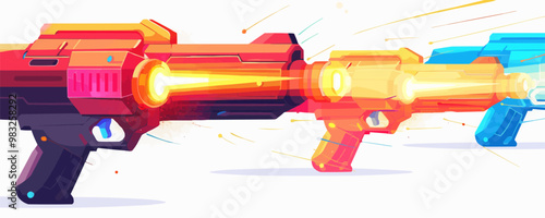 Toy lasers on a white background. Vector flat minimalistic isolated illustration.