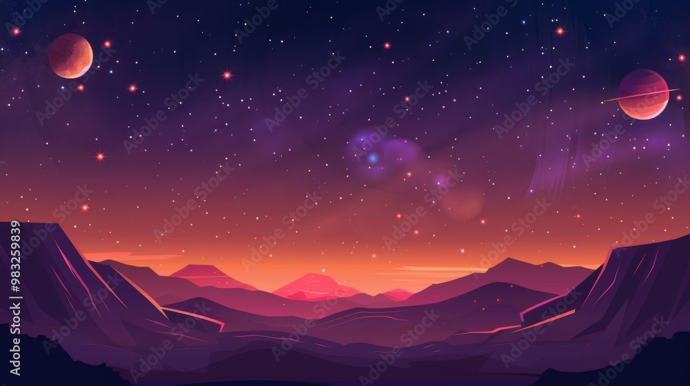 starry vector space background - cute flat style template with stars in outer space starry vector space background - cute flat style template with stars in outer space