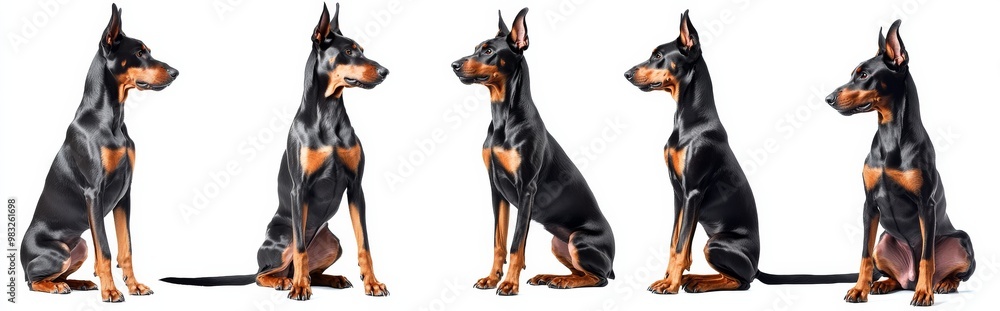 Doberman dog isolated on white background Doberman dog isolated on white background