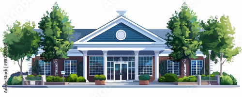 Clinic building vector isolated on white