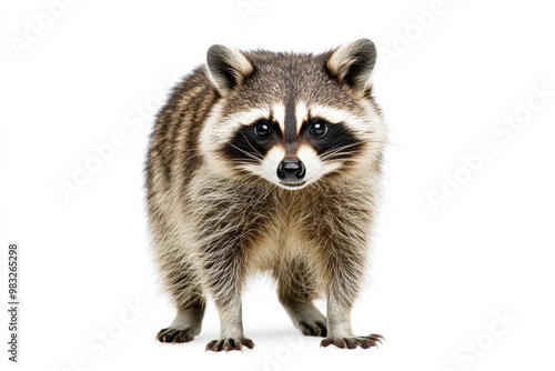 raccoon isolated on white background