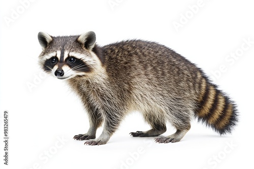 raccoon isolated on white background