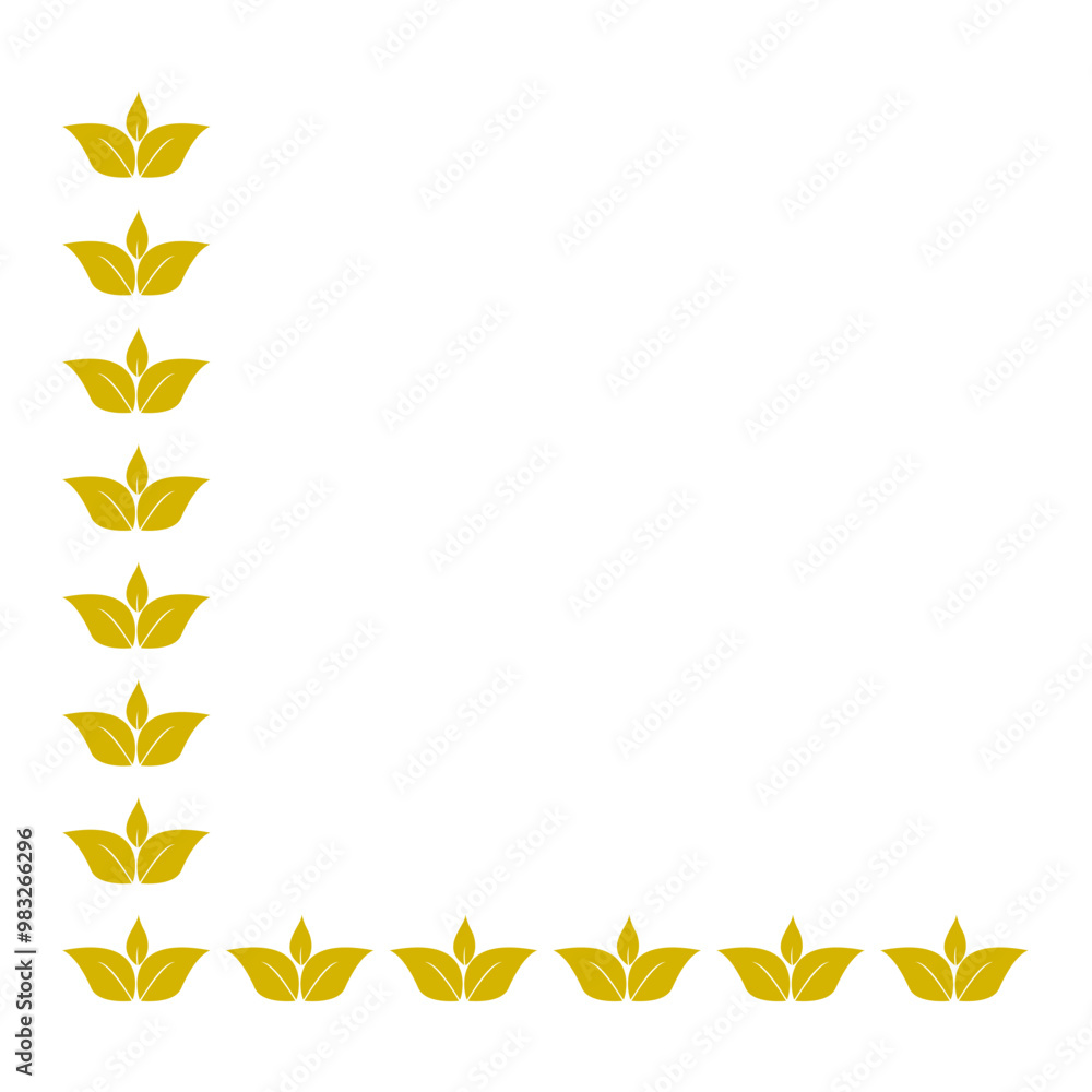 Vector gold leaf shape page corner border Vector gold leaf shape page corner border