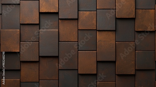 Textured wall with dark and light square tiles, close-up view.