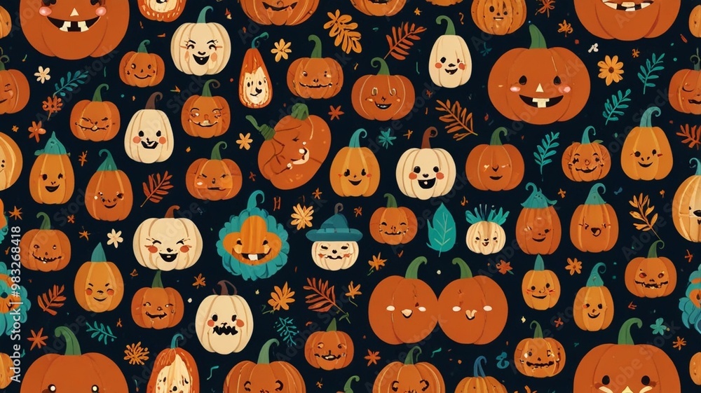 Fototapeta premium halloween seamless background