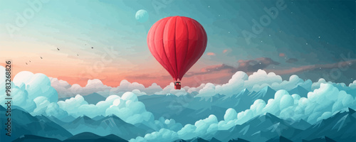 Aerostat. vector simple illustration