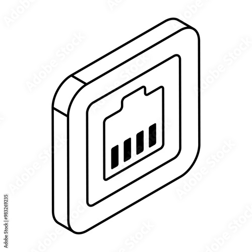 Perfect design icon of ethernet port 