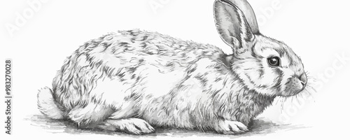 rabbit Engraving style. Simple pencil drawing. vector simple illustration