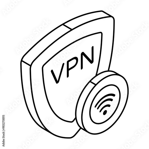 Creative design icon of vpn