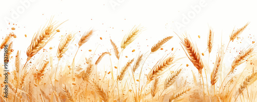 Wheat bread ears cereal crop. vector simple illustration