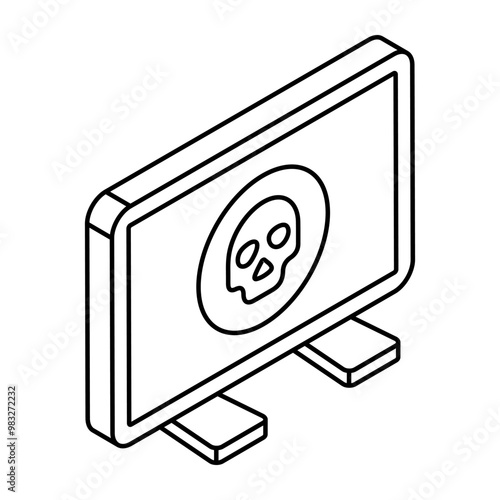 A trendy design icon of system hacking