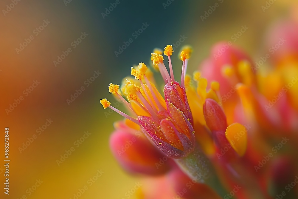 Close up Macro Photography of a Vibrant Pink and Yellow Flower Blooming Close up Macro Photography of a Vibrant Pink and Yellow Flower Blooming