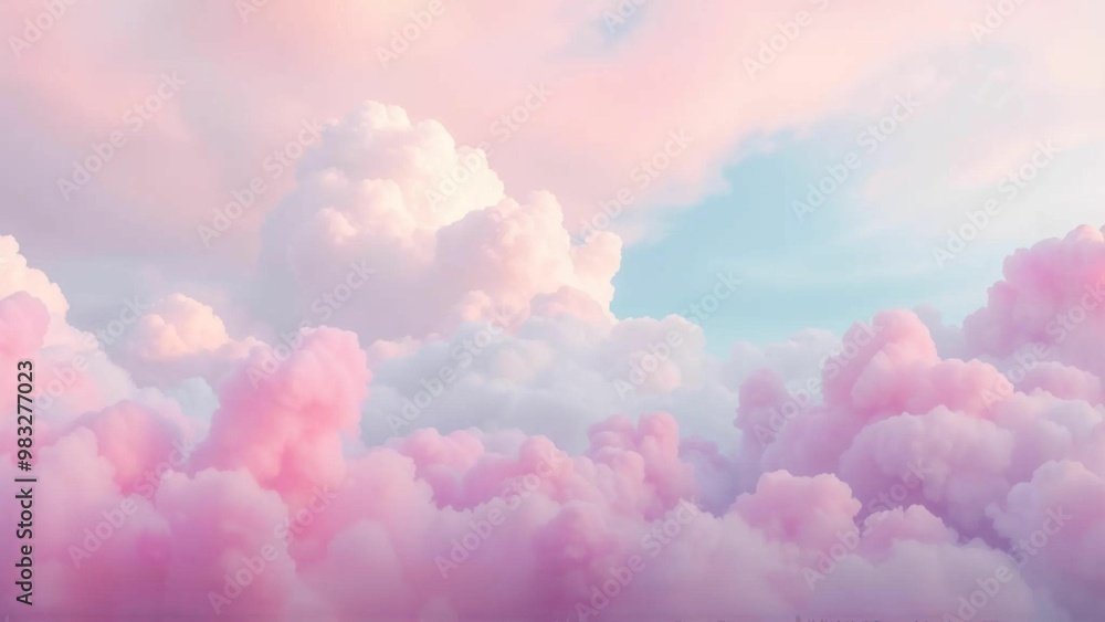 Soft pink clouds against a pastel sky, dreamy and serene background for visual design Soft pink clouds against a pastel sky, dreamy and serene background for visual design