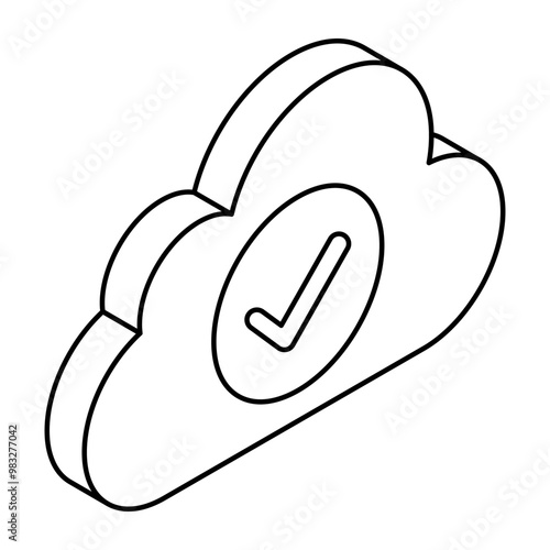 A beautiful design icon of verified cloud