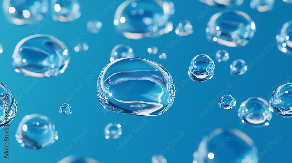 Abstract water droplets on a blue background. Abstract water droplets on a blue background.