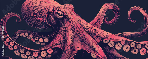 Tentacles of an octopus. vector simple illustration