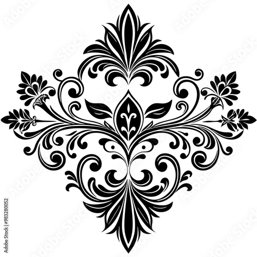 Calligraphic ornamental divider collection Silhouette vector art illustration