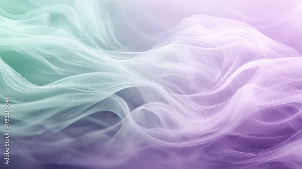 Soft, ethereal wisps of smoky pale lavender and mint green create a soothing, flowing abstract background with seamless transitions. Soft, ethereal wisps of smoky pale lavender and mint green create a soothing, flowing abstract background with seamless transitions.