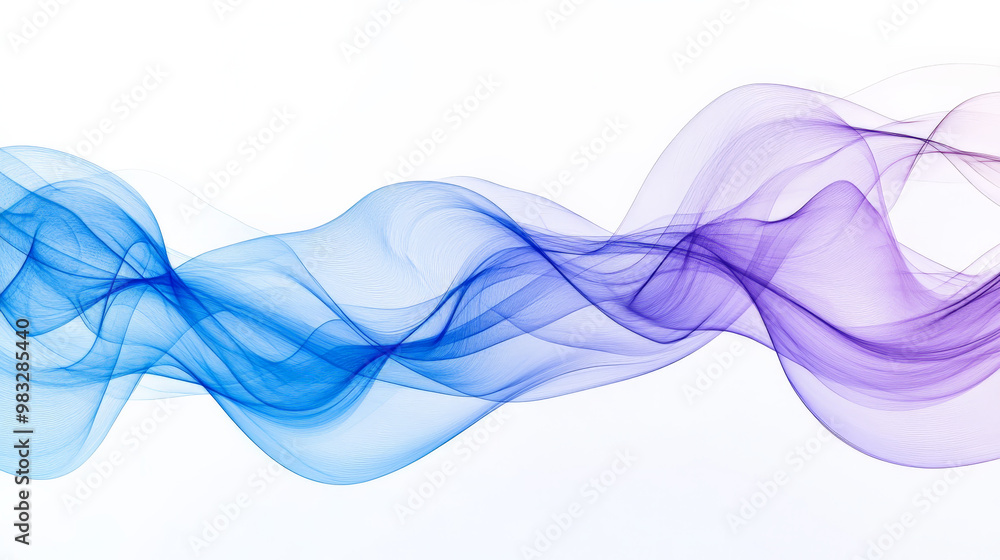 Wavy, soft lines in shades of blue and purple overlapping gently on a white background, forming a minimalistic abstract pattern. Wavy, soft lines in shades of blue and purple overlapping gently on a white background, forming a minimalistic abstract pattern.