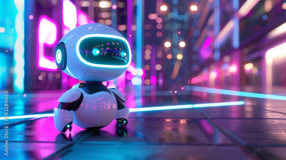 Gaming joystick 3d cute character On neon background Gaming joystick 3d cute character On neon background