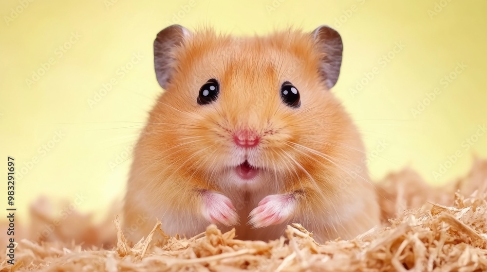 A close up of a hamster sitting in some hay, AI A close up of a hamster sitting in some hay, AI