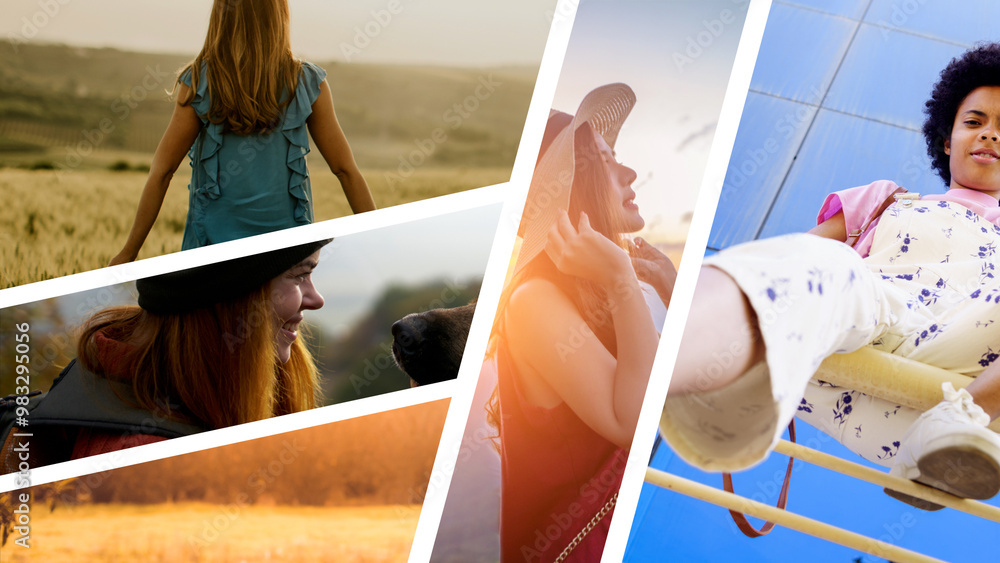 Split Screens 5 Frame Transition 01 Stock Template | Adobe Stock