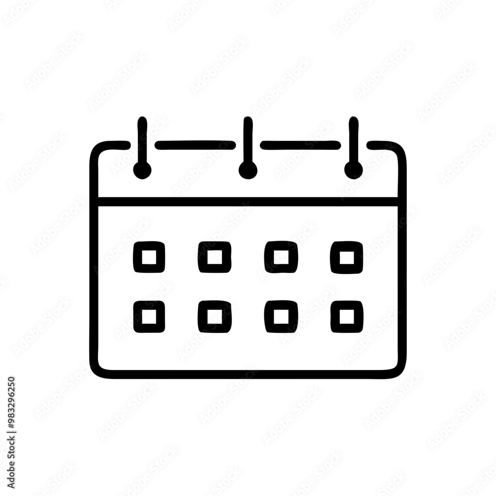 Calendar Icon, Line Art, Date and Schedule Concept Calendar Icon, Line Art, Date and Schedule Concept
