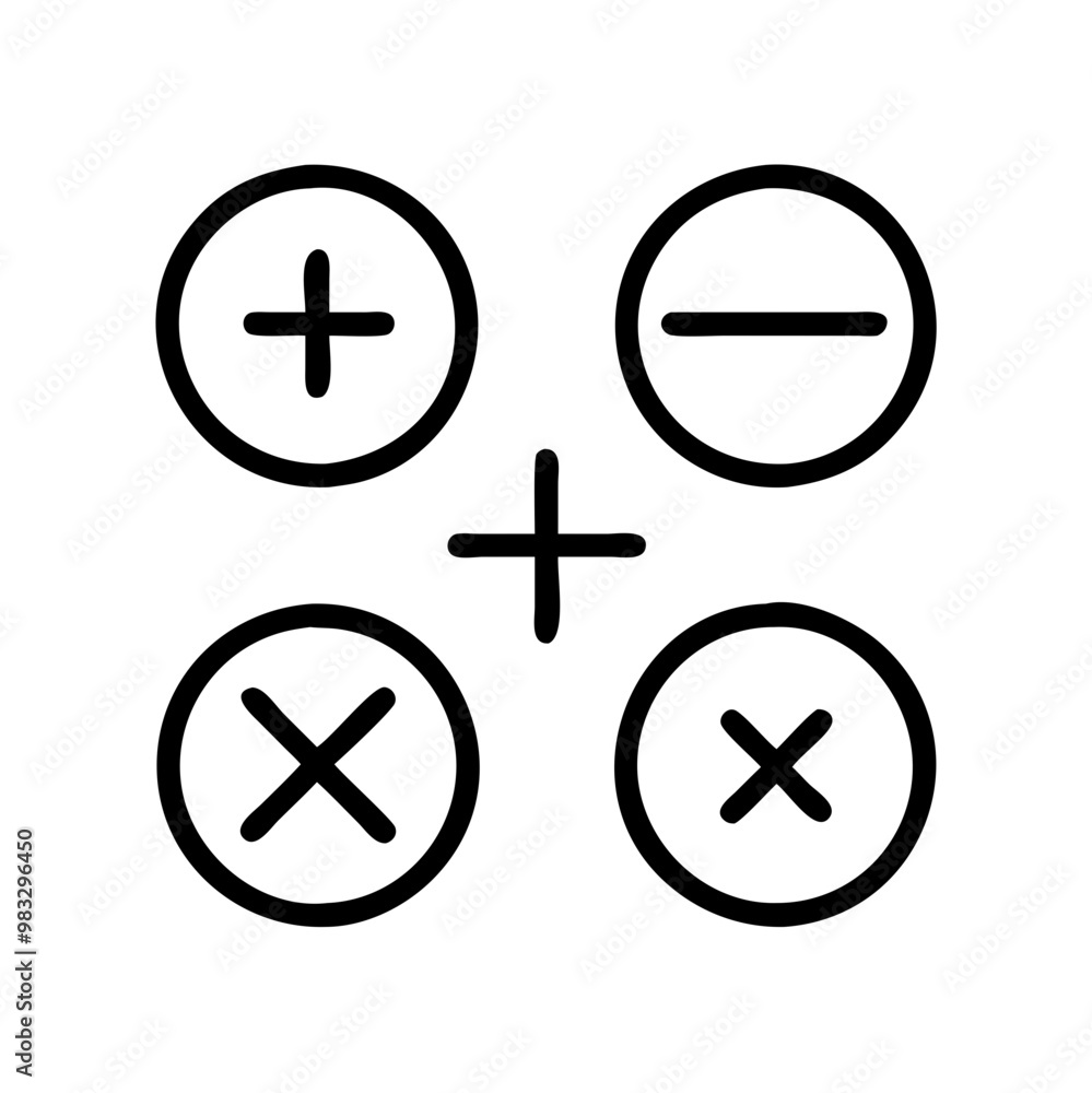 Mathematical symbols, minimalistic math operations icon Mathematical symbols, minimalistic math operations icon