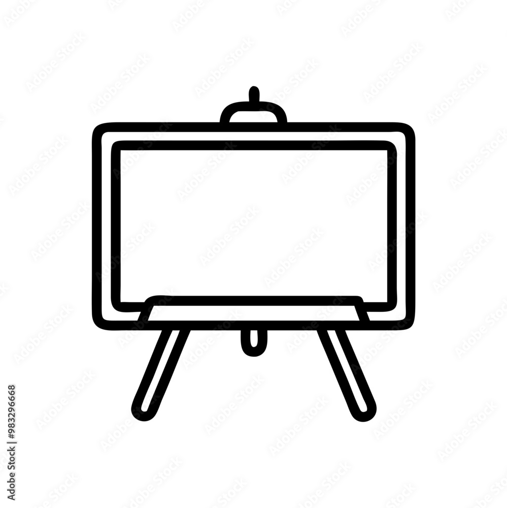 Blank easel on a stand, minimalistic icon for presentations Blank easel on a stand, minimalistic icon for presentations
