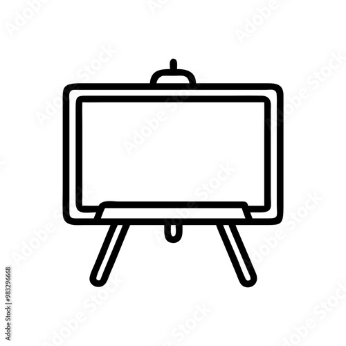 Blank easel on a stand, minimalistic icon for presentations