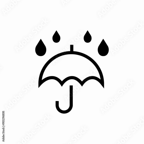 rain umbrella icon sign vector