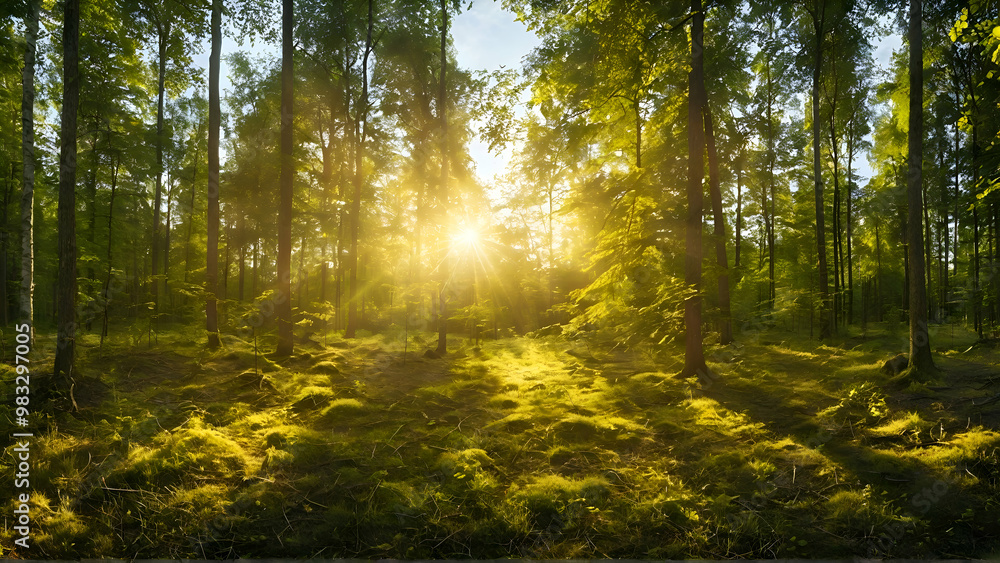 sun shining through the forest sun shining through the forest