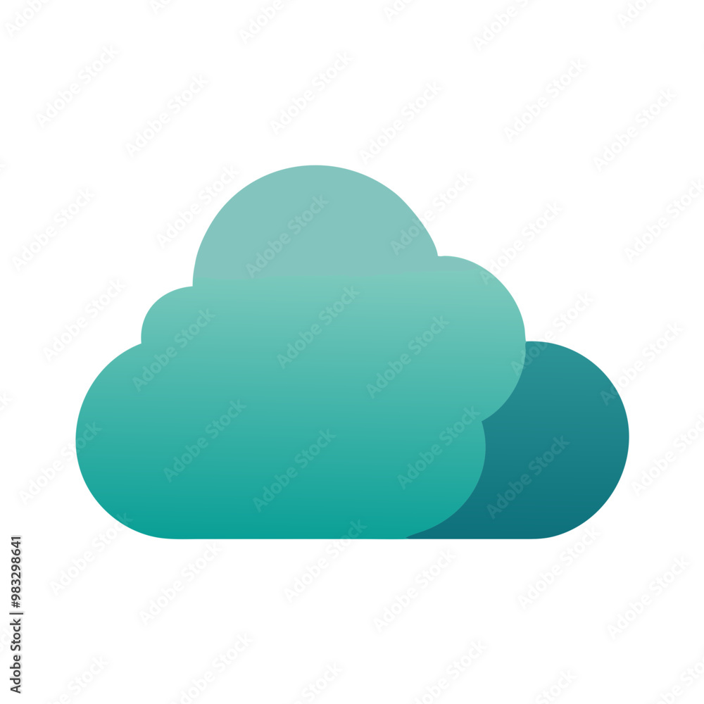 Gradient teal cloud icon illustration Gradient teal cloud icon illustration