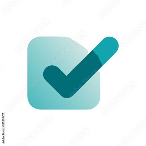  Gradient teal checkmark icon illustration