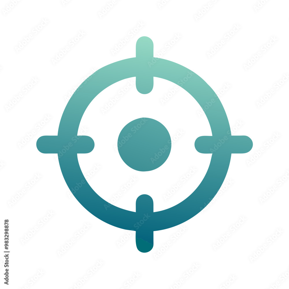 Gradient teal target icon with crosshairs Gradient teal target icon with crosshairs